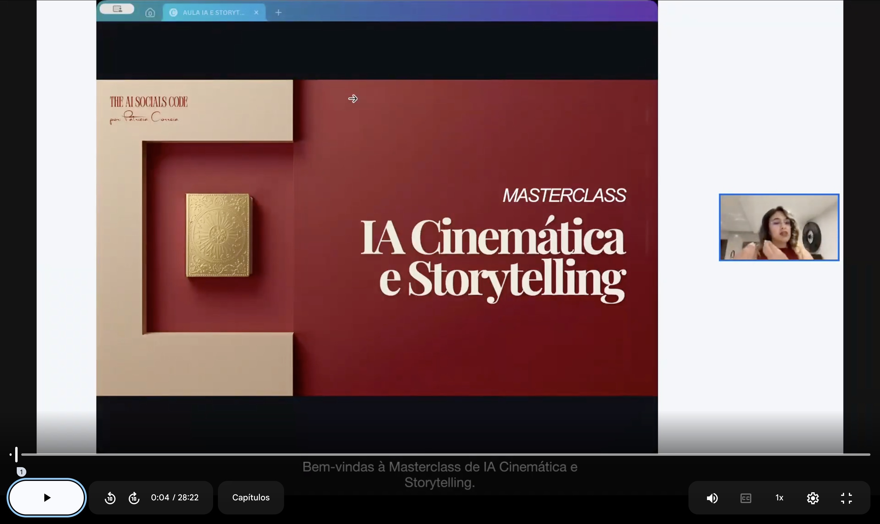 Capa da masterclass IA Cinemática e Storytelling